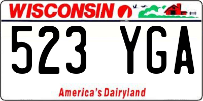 WI license plate 523YGA