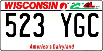 WI license plate 523YGC