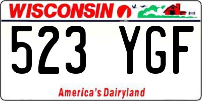 WI license plate 523YGF