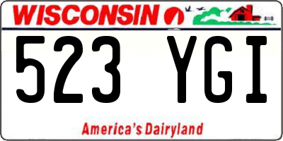 WI license plate 523YGI