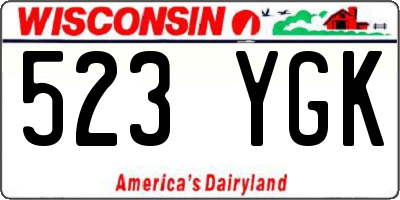 WI license plate 523YGK