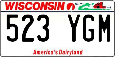WI license plate 523YGM