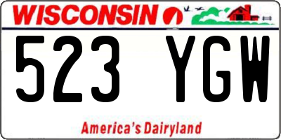 WI license plate 523YGW