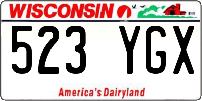 WI license plate 523YGX