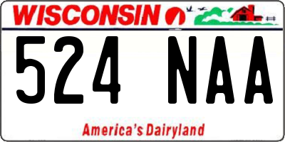 WI license plate 524NAA