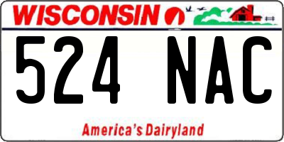 WI license plate 524NAC