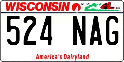 WI license plate 524NAG