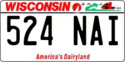 WI license plate 524NAI