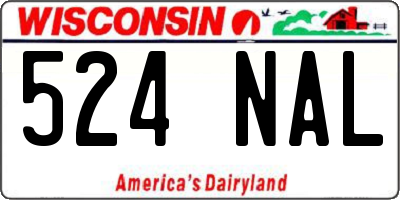 WI license plate 524NAL