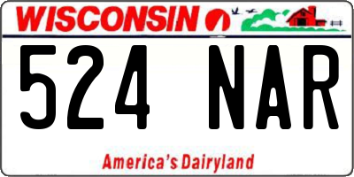 WI license plate 524NAR