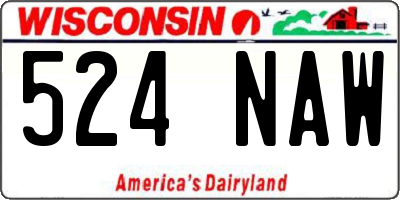 WI license plate 524NAW