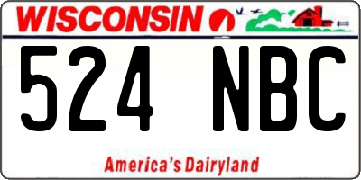 WI license plate 524NBC