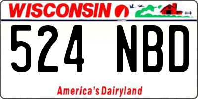 WI license plate 524NBD