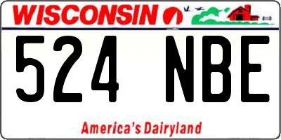 WI license plate 524NBE