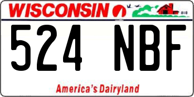 WI license plate 524NBF