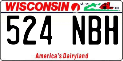 WI license plate 524NBH