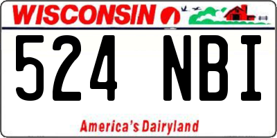 WI license plate 524NBI