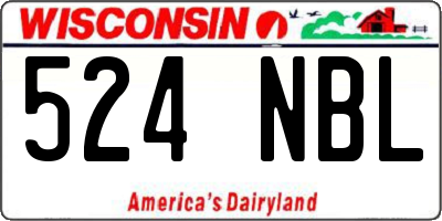 WI license plate 524NBL