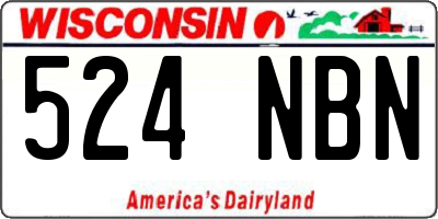 WI license plate 524NBN