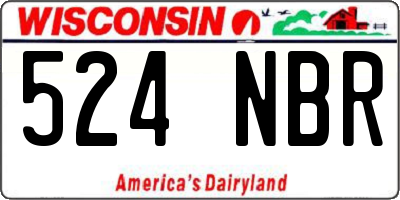 WI license plate 524NBR