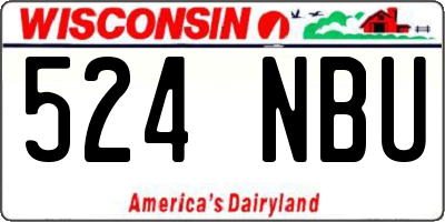 WI license plate 524NBU