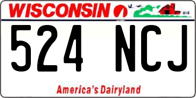 WI license plate 524NCJ