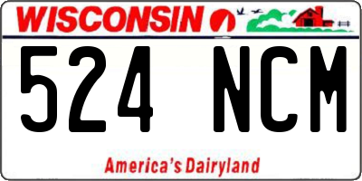 WI license plate 524NCM