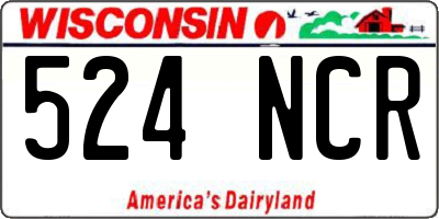 WI license plate 524NCR