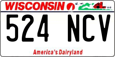 WI license plate 524NCV