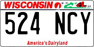 WI license plate 524NCY