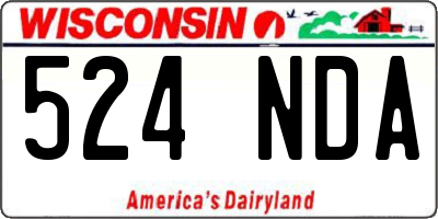 WI license plate 524NDA