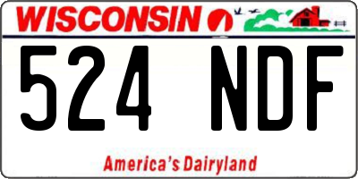 WI license plate 524NDF