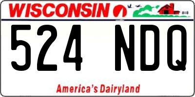 WI license plate 524NDQ