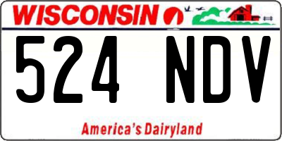 WI license plate 524NDV
