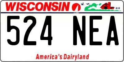 WI license plate 524NEA