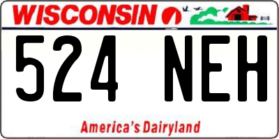 WI license plate 524NEH