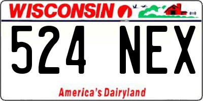 WI license plate 524NEX