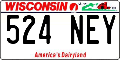 WI license plate 524NEY