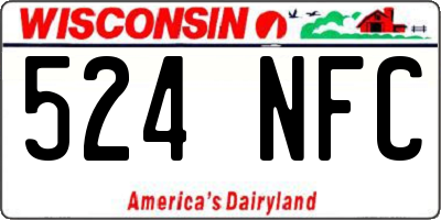 WI license plate 524NFC