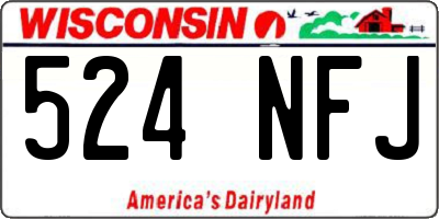WI license plate 524NFJ