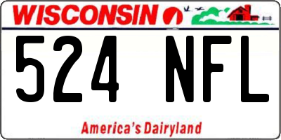 WI license plate 524NFL