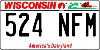 WI license plate 524NFM