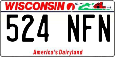 WI license plate 524NFN