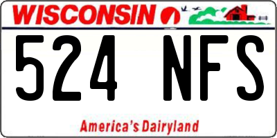 WI license plate 524NFS