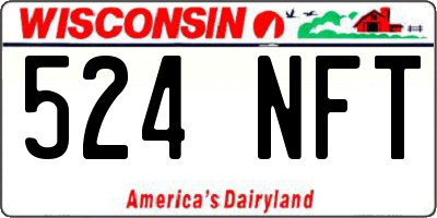 WI license plate 524NFT