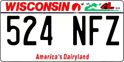 WI license plate 524NFZ