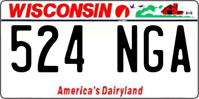WI license plate 524NGA