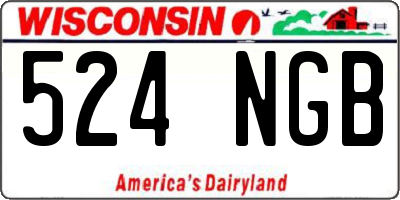 WI license plate 524NGB