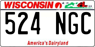 WI license plate 524NGC