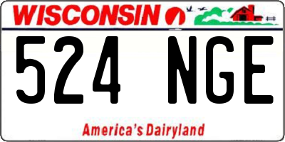 WI license plate 524NGE